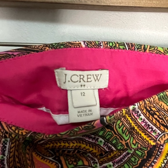 J Crew Boho Retro Hippie Paisley Patterned Women's Chino Shorts Size 12 - Picture 4 of 5